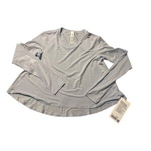 Lululemon Modal Relaxed-Fit Lounge Long-Sleeve Shirt Starch Blue Size 2 High Hip